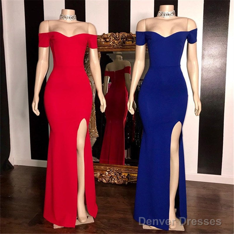 Off The Shoulder Royal Blue Dress Mermaid Red Prom Dresses Main image