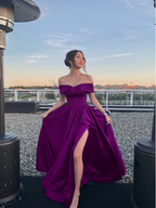 Off The Shoulder Royal Blue Prom Dress