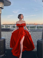 Off The Shoulder Royal Blue Prom Dress