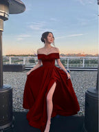 Off The Shoulder Royal Blue Prom Dress