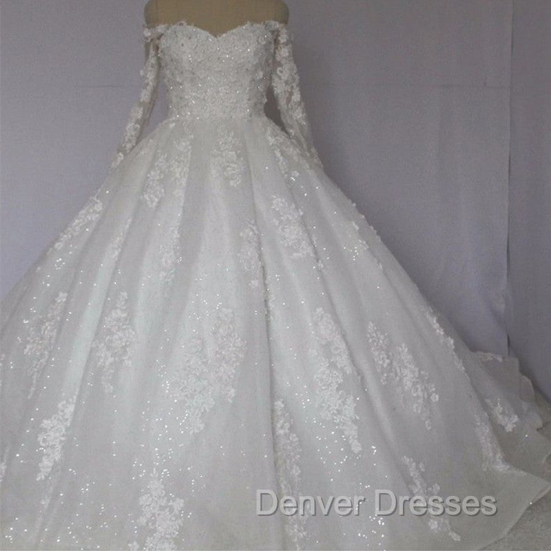 Off The Shoulder Royal Train Lace Wedding Dress Ball Gowns Secondary image