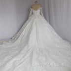 Off The Shoulder Royal Train Lace Wedding Dress Ball Gowns