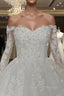 Off The Shoulder Royal Train Lace Wedding Dress Ball Gowns