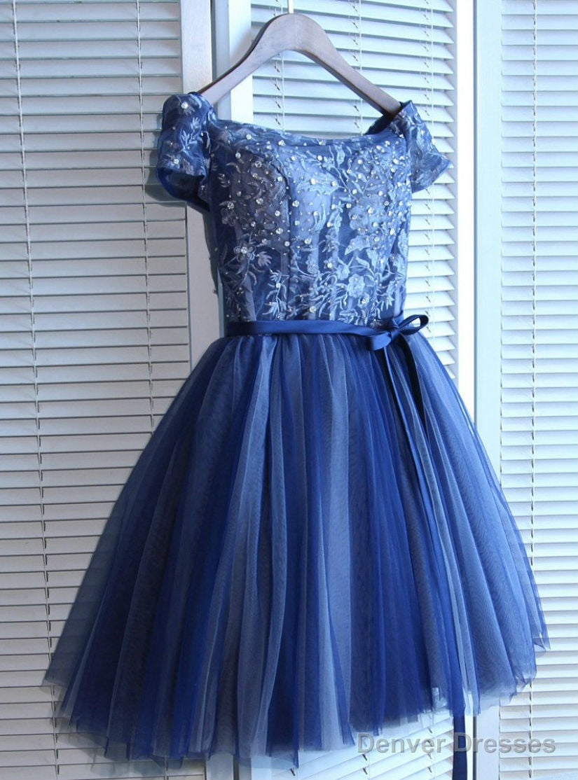 Off-the-shoulder Short/Mini Prom Dress Juniors Homecoming Dresses