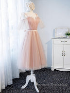Off the Shoulder Short Pink Prom Dress with Corset Back, Short Pink Formal Graduation Bridesmaid Dress