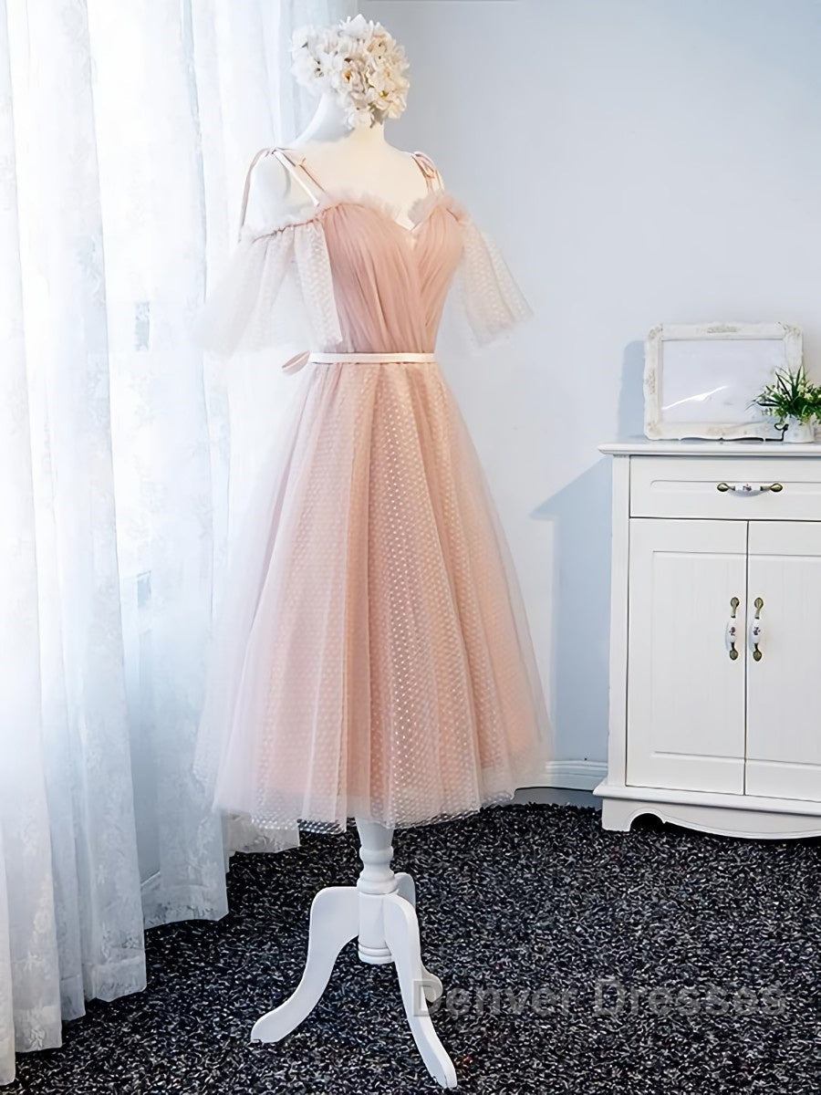Off the Shoulder Short Pink Prom Dress with Corset Back, Short Pink Formal Graduation Bridesmaid Dress