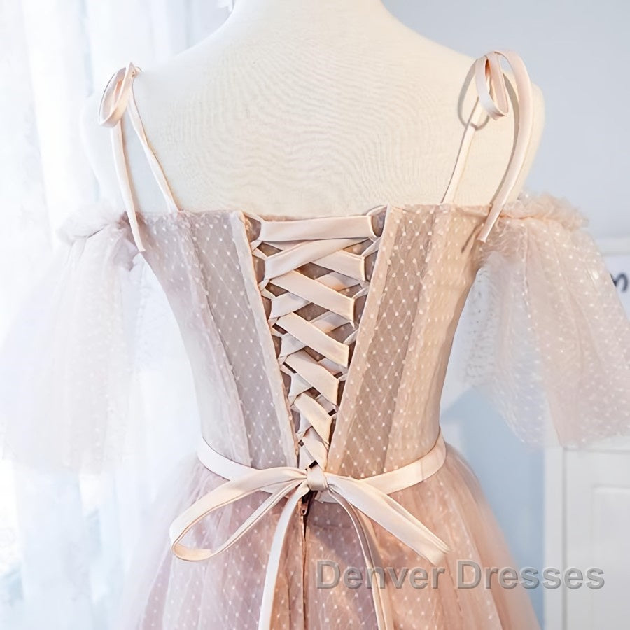 Off the Shoulder Short Pink Prom Dress with Corset Back, Short Pink Formal Graduation Bridesmaid Dress