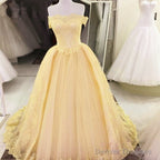 Off The Shoulder Tulle Quinceanera Dresses Lace Appliques Ball Gowns