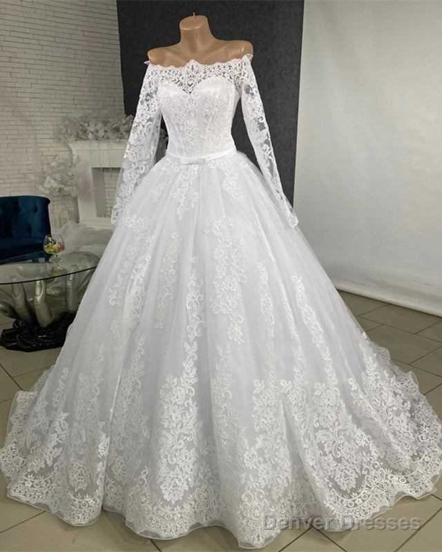 Off The Shoulder Wedding Dresses Long Sleeves Ball Gown Main image