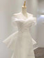 Off the Shoulder White Ivory Wedding Dresses, Ivory Prom Formal Graduation Dresses