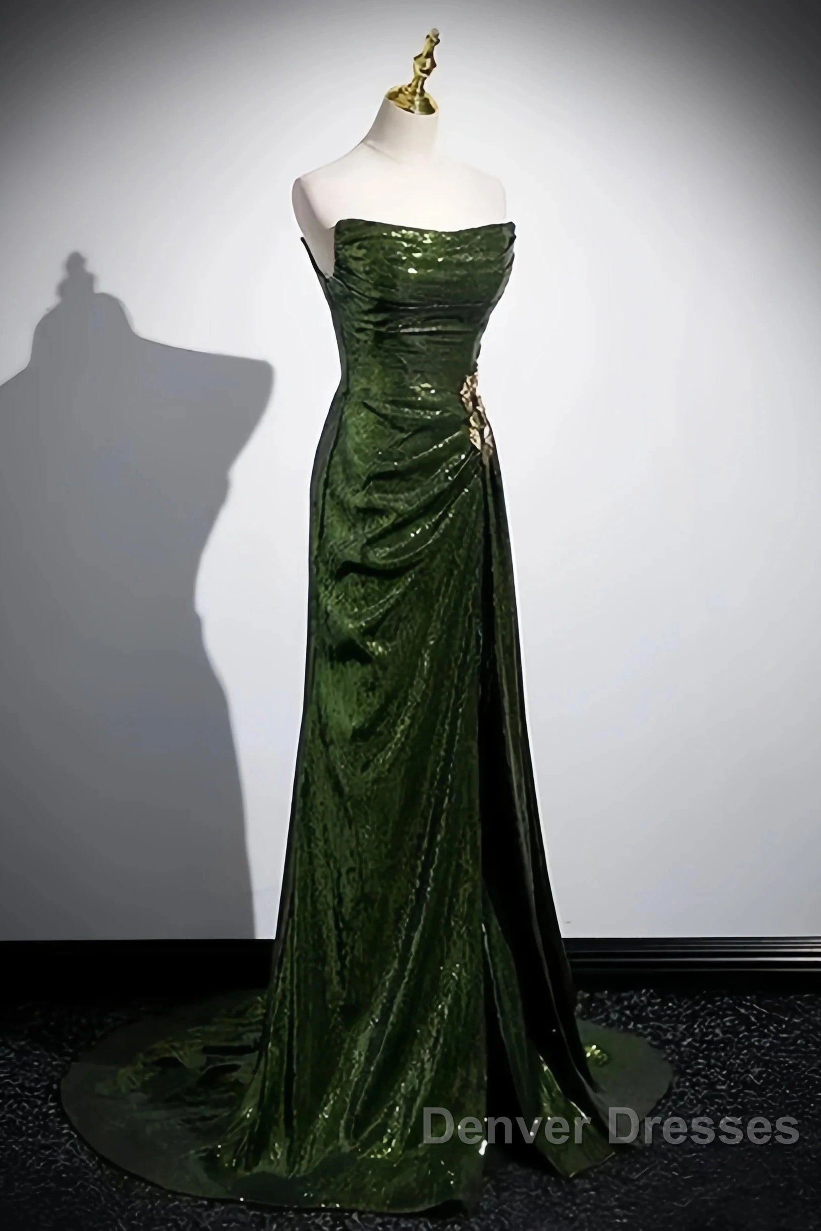 Olive Green Trumpet Mermaid Sequin Prom Dress Secondary image