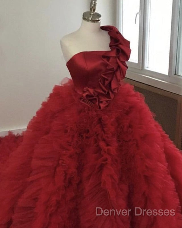 One Shoulder Ball Gown Ruffles Dress Secondary image
