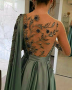 One Shoulder Beading Evening Dress Prom Party Dress