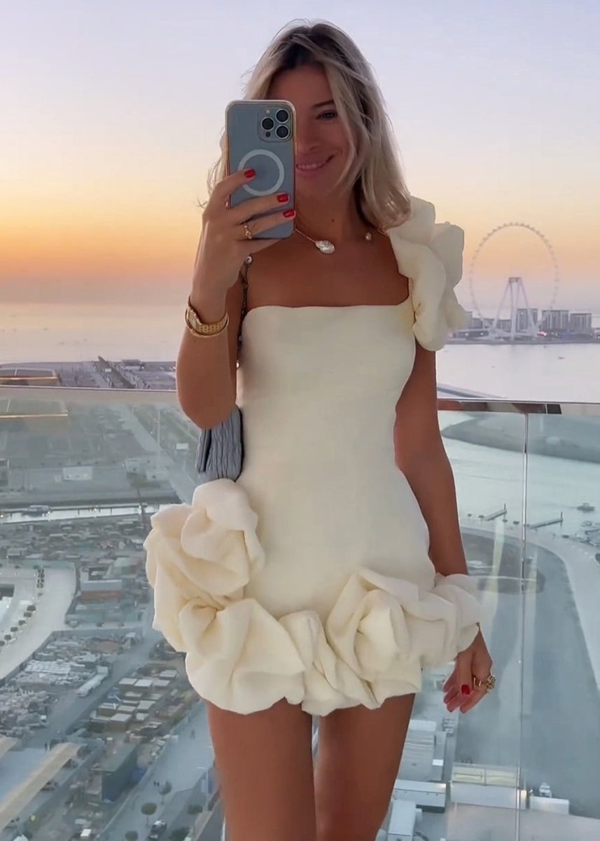 One Shoulder Bodycon Homecoming Dress With Ruffles Main image