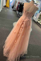 One Shoulder Flowers Lace Prom Dress Applique Sweetheart With Split
