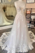 Open Back A Line Wedding Dress,Custom Made Bridal Dress