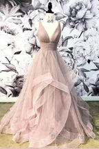 Open Back Dusty Pink Long Prom Dress Simple Prom Dress Long Evening Gowns