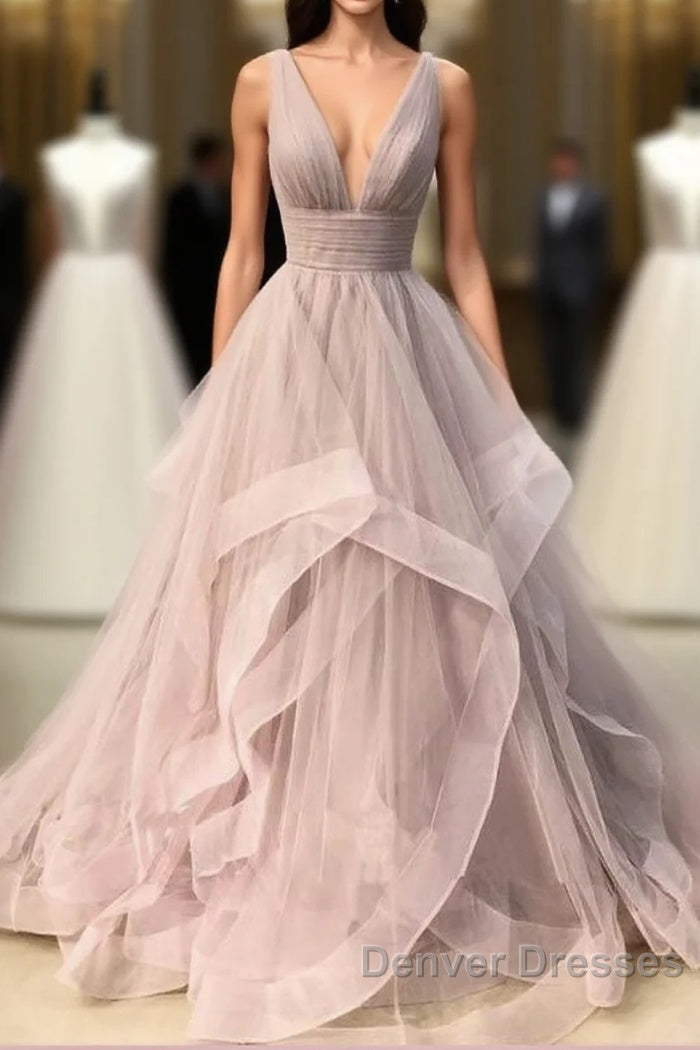 Open Back Dusty Pink Long Prom Dress Simple Prom Dress Long Evening Gowns Main image
