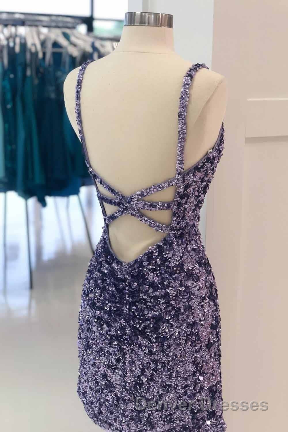 Orange One Shoulder Sequined Homecoming Dress