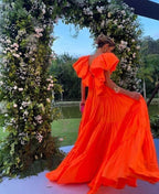Orange Prom Dress Women Sexy Dress Elegant Party Dress
