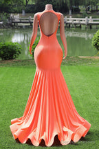 Black Prom Dresses Sexy Mermaid Women Evening Dress Sleeveless Open Back