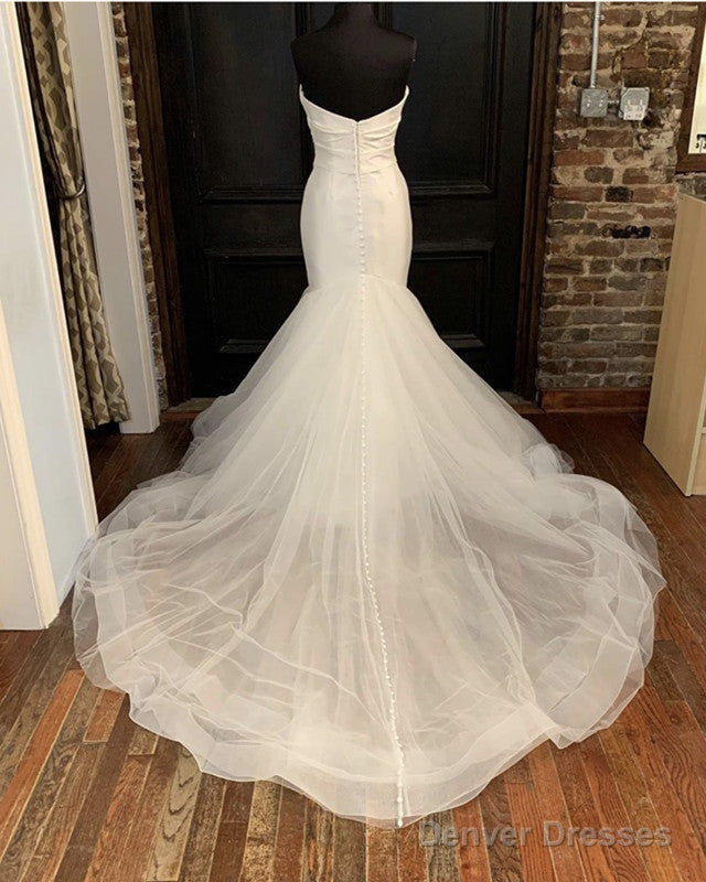 Organza And Satin Mermaid Wedding Dress Strapless Secondary image