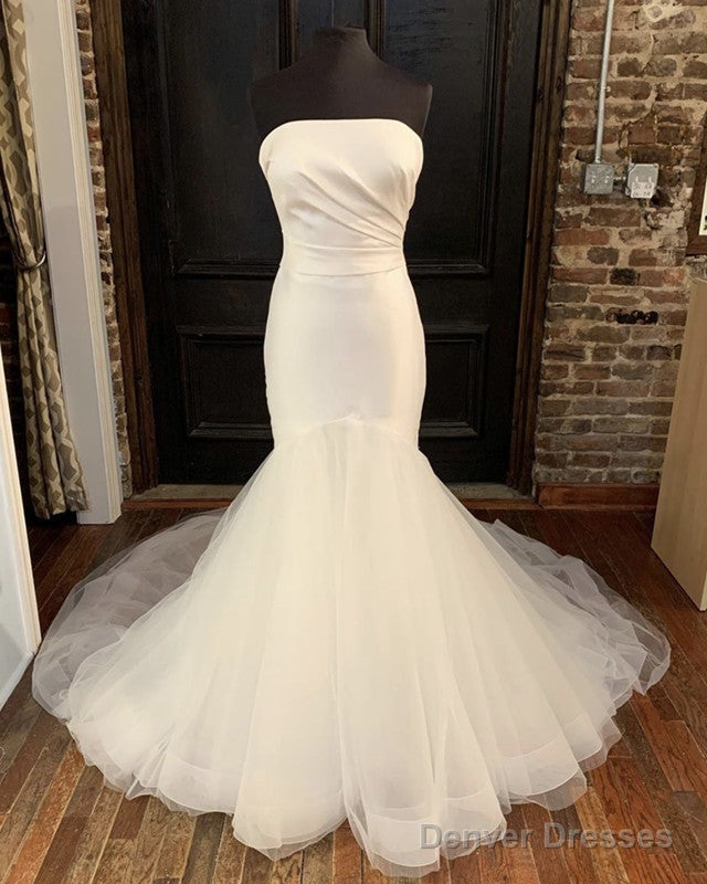 Organza And Satin Mermaid Wedding Dress Strapless Main image