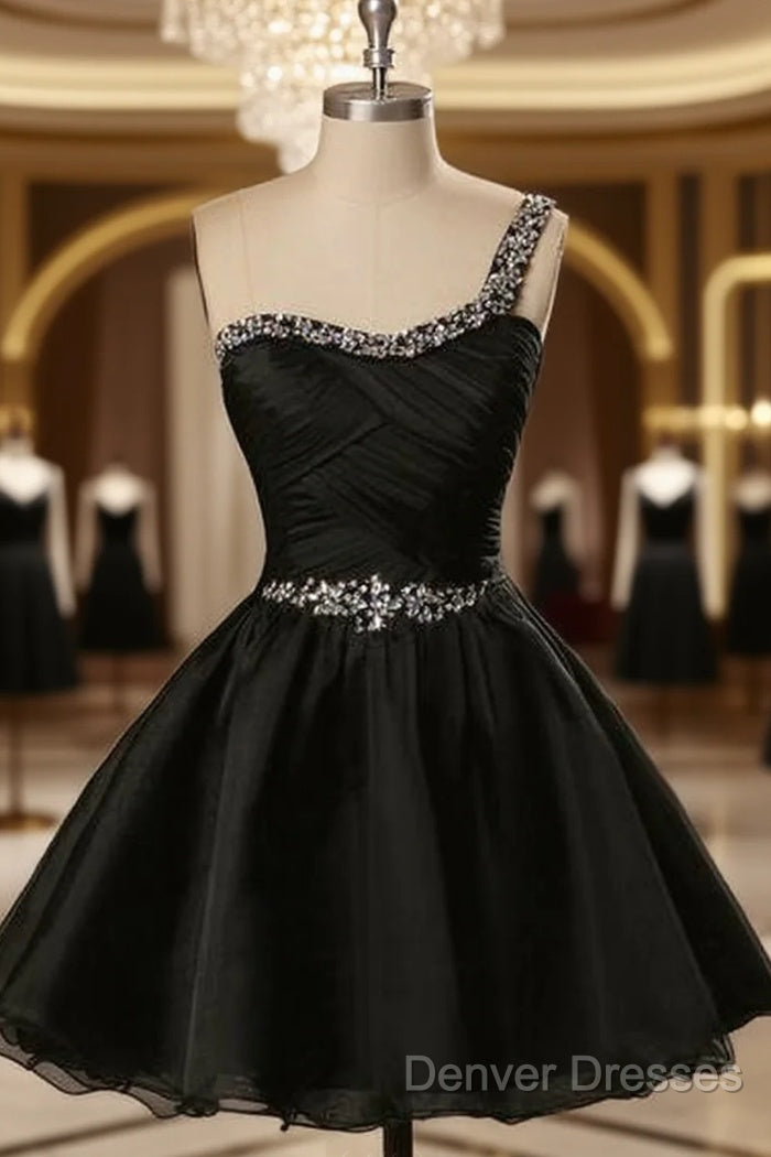 Organza Homecoming Dress,One-Shoulder Graduation Dress