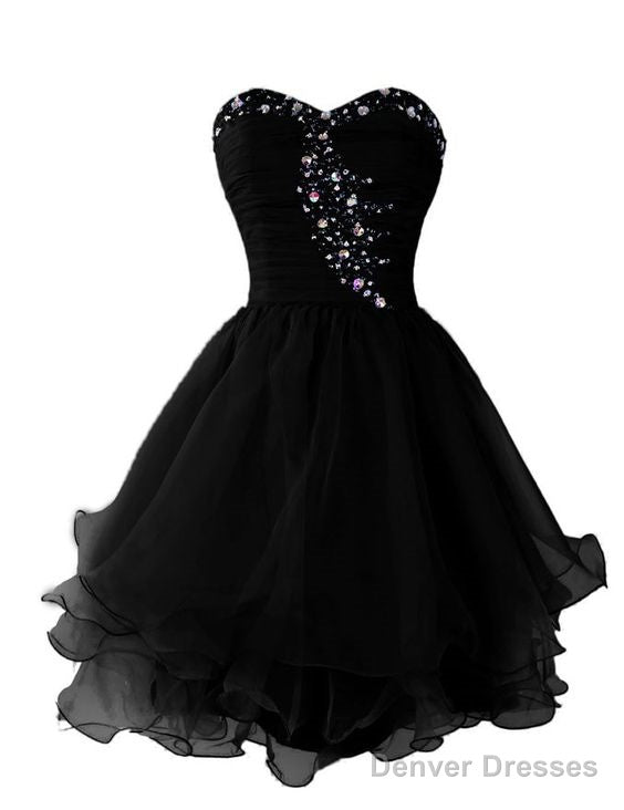 Organza Short Beaded Cute Homecoming Dresses, Lovely Sweetheart Prom Dress Secondary image