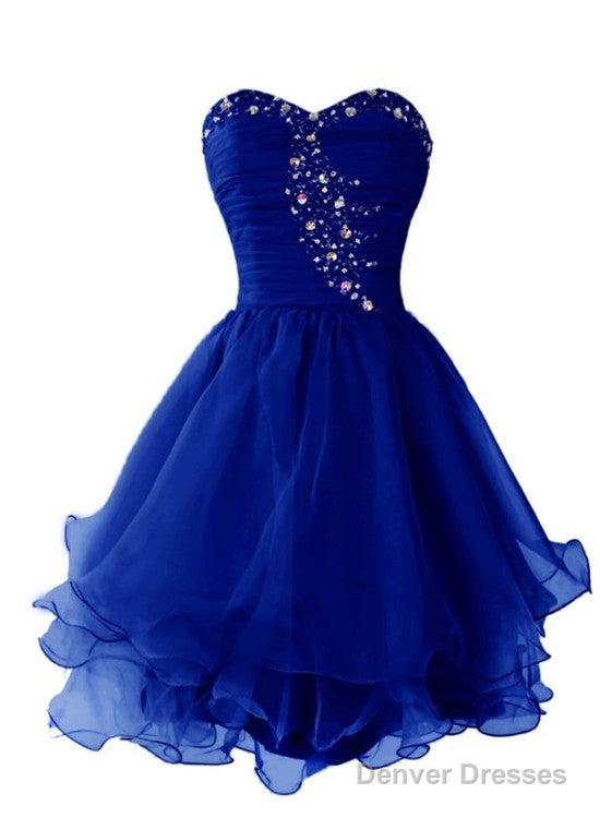 Organza Short Beaded Cute Homecoming Dresses, Lovely Sweetheart Prom Dress Main image