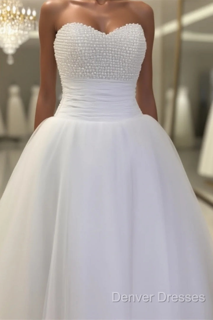 Pearl Sweetheart Tulle Wedding Dress Main image