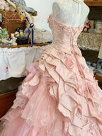 Pink A Line Princess Quinceanera Dress Ball Gown Sweet 16 Dress