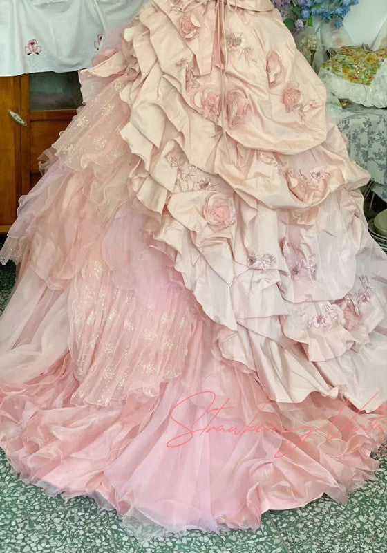 Pink A Line Princess Quinceanera Dress Ball Gown Sweet 16 Dress