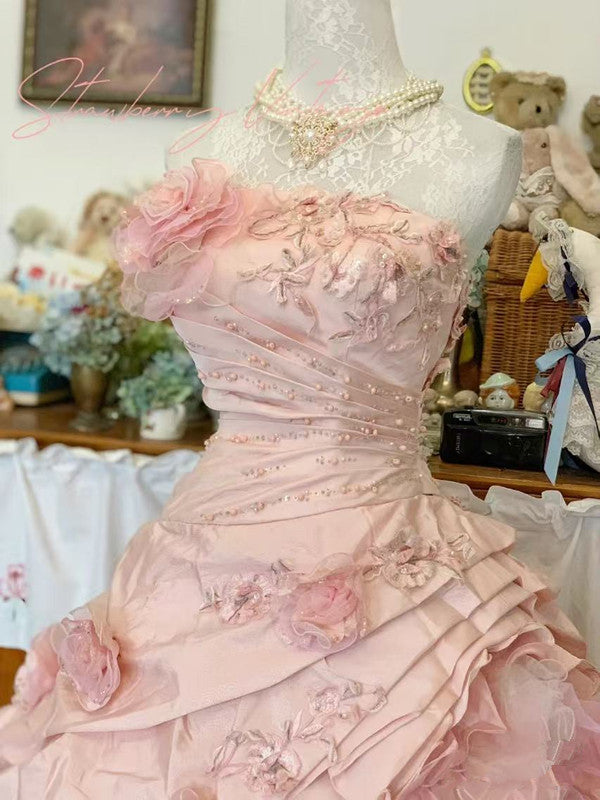 Pink A Line Princess Quinceanera Dress Ball Gown Sweet 16 Dress