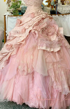 Pink A Line Princess Quinceanera Dress Ball Gown Sweet 16 Dress