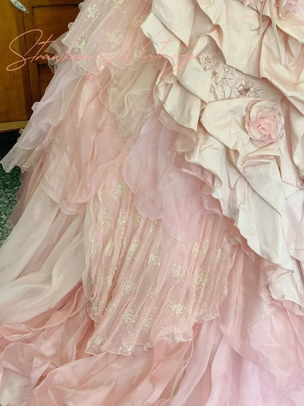Pink A Line Princess Quinceanera Dress Ball Gown Sweet 16 Dress