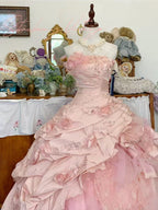 Pink A Line Princess Quinceanera Dress Ball Gown Sweet 16 Dress