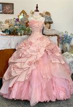 Pink A Line Princess Quinceanera Dress Ball Gown Sweet 16 Dress