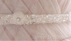 Pink A Line Spaghetti Strap Tulle Beaded Long Prom Dress Sweet Applique Wedding Dress
