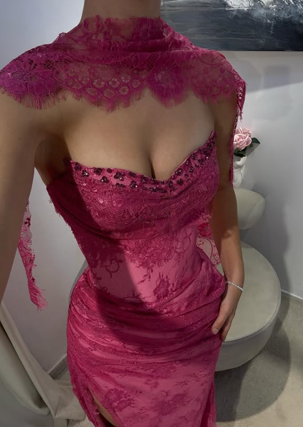 Pink A Line Sweetheart Neck Beaded Lace Prom Dress Evening Dress With Denver Dresses Pink A Line Sweetheart Neck Beaded Lace Prom Dress Evening Dress With Denver Dresses