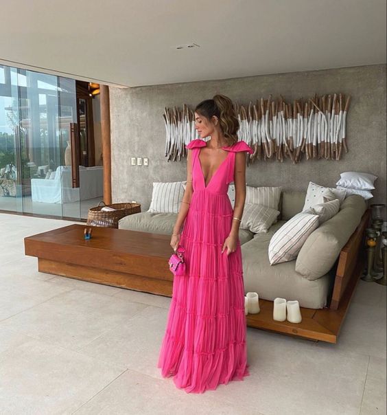Pink Backless Prom Dress, Evening Dress Main image