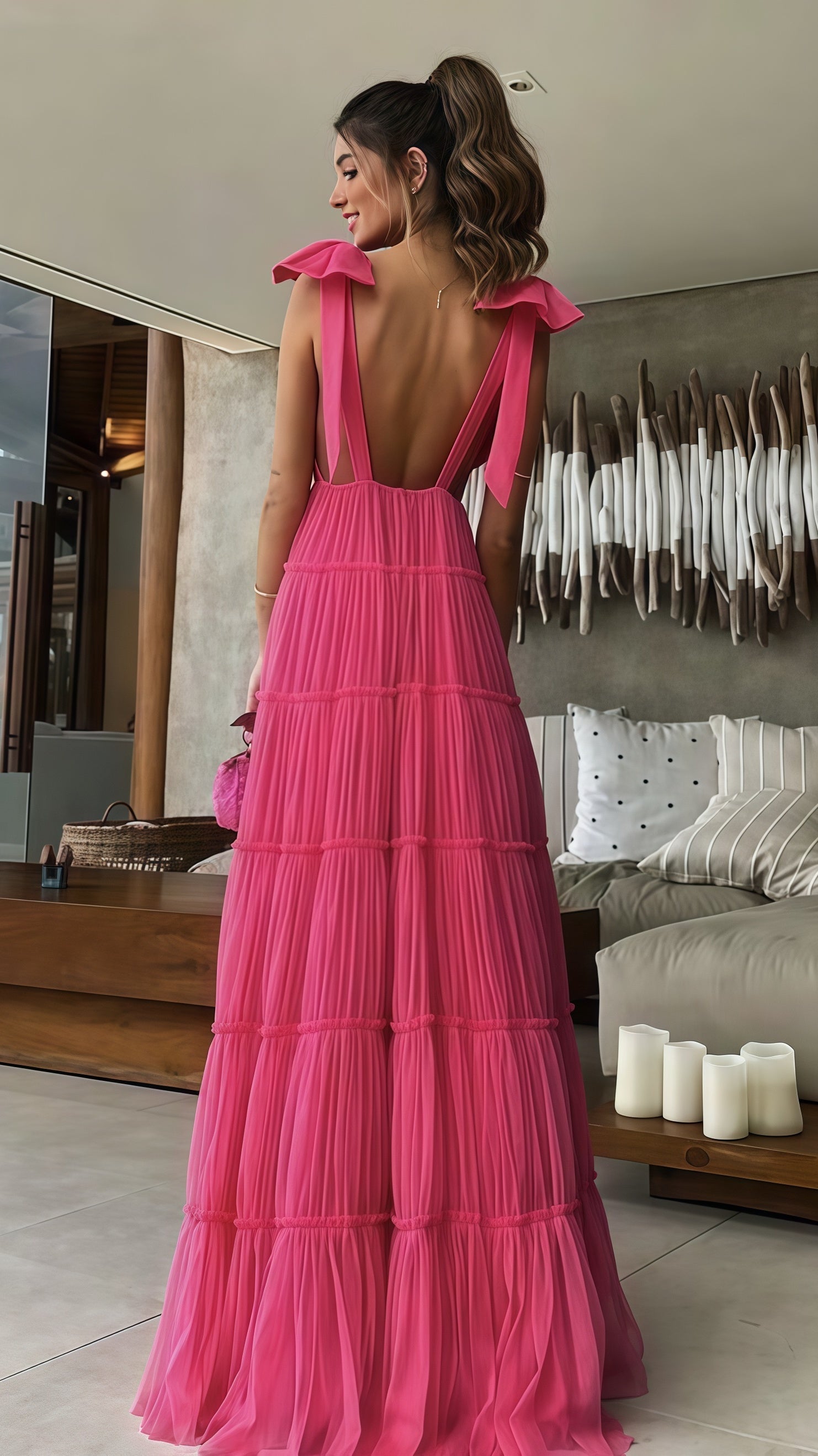 Neck Evening Dress Secondary image