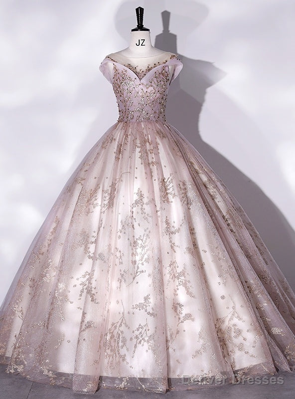 Pink Ball Gown Tulle Sequins Quinceanera Dress Main image