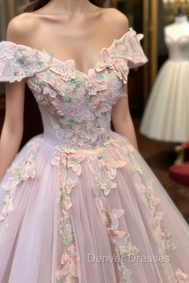 Pink Butterfly Embroidery Ball Gown Dress Main image