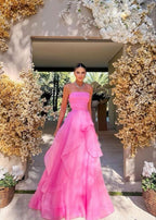 Pink Long Formal Gowns, Pink Party Dress