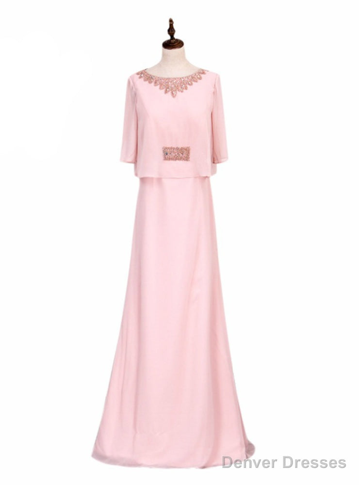 Pink Chiffon Mother Of The Bride Dresses With Jacket Plus Size Main image
