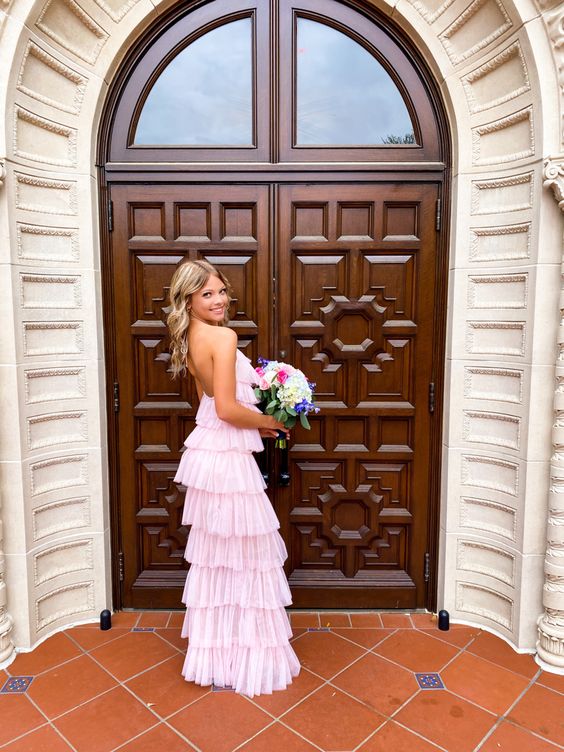 Pink Evening Dress Long Prom Dress Party Dress Secondary image