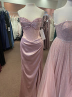 Pink/Green/Blue Gorgeous Shiny Exquisite Beaded Long Slit Elegant Sexy Prom Dress Evening Dress Party Dress