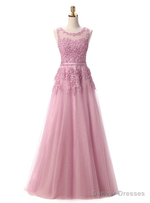 Pink Lace Beading Scoop Sleeveless Bridesmaid Dress