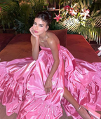 Pink Leg Split Prom Dress Women Sexy Party Dress